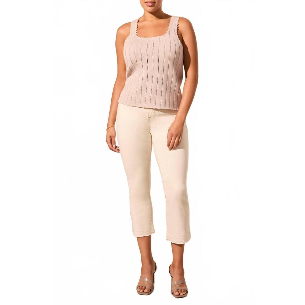 NEW TRIBAL sleeveless sweater tank in seashell